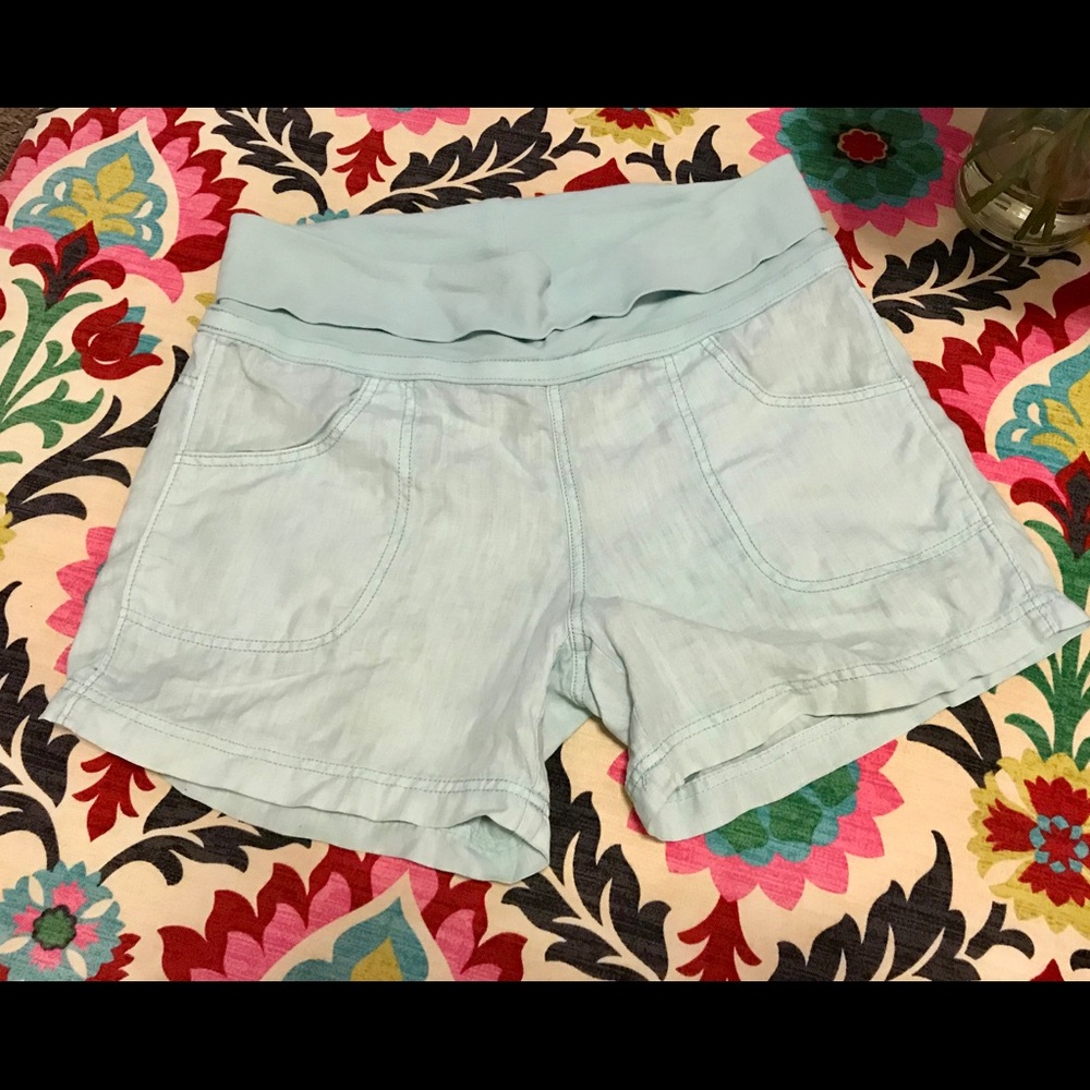 Athleta casual linen short w/knit waist 10, L